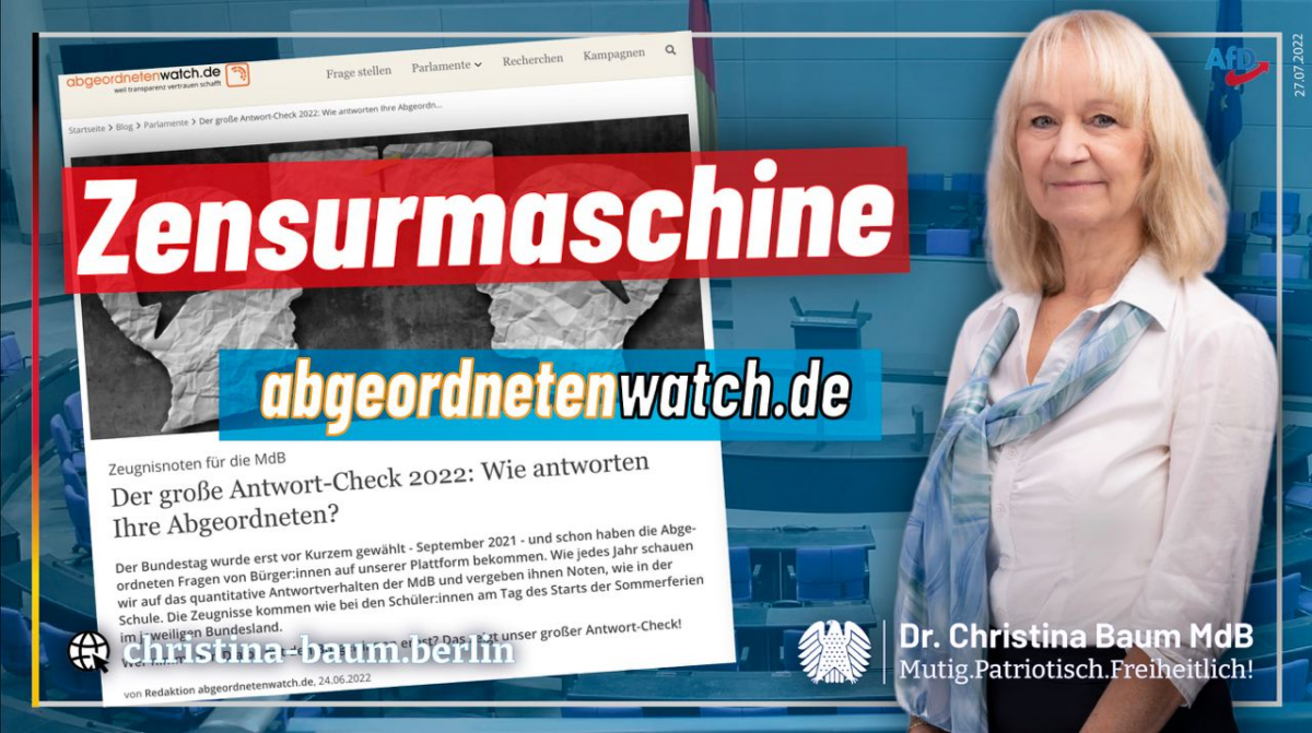 Zensurmaschine abgeordnetenwatch.de