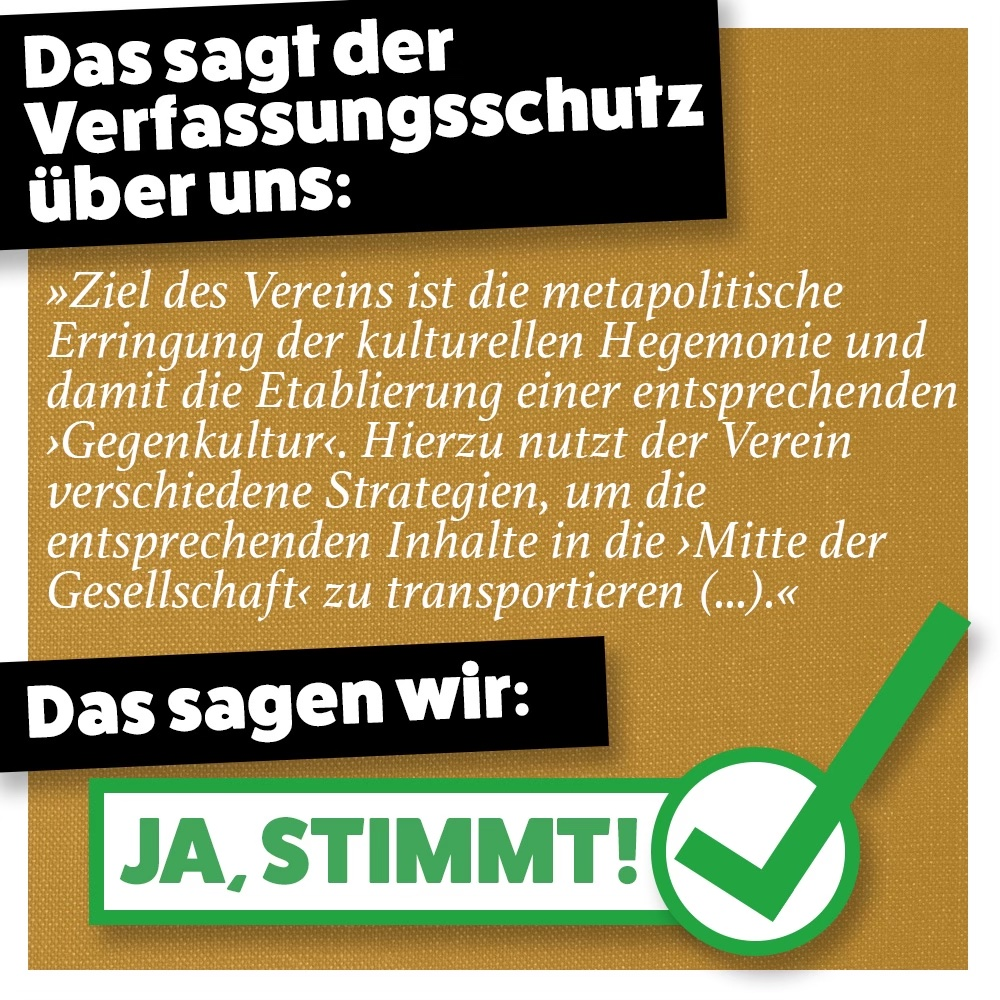Glückwunsch an einprozent, IfS und die Junge Alternative