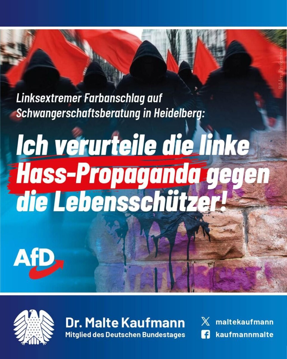 Feiger Farbbeutelanschlag auf Schwangeren-Beratung